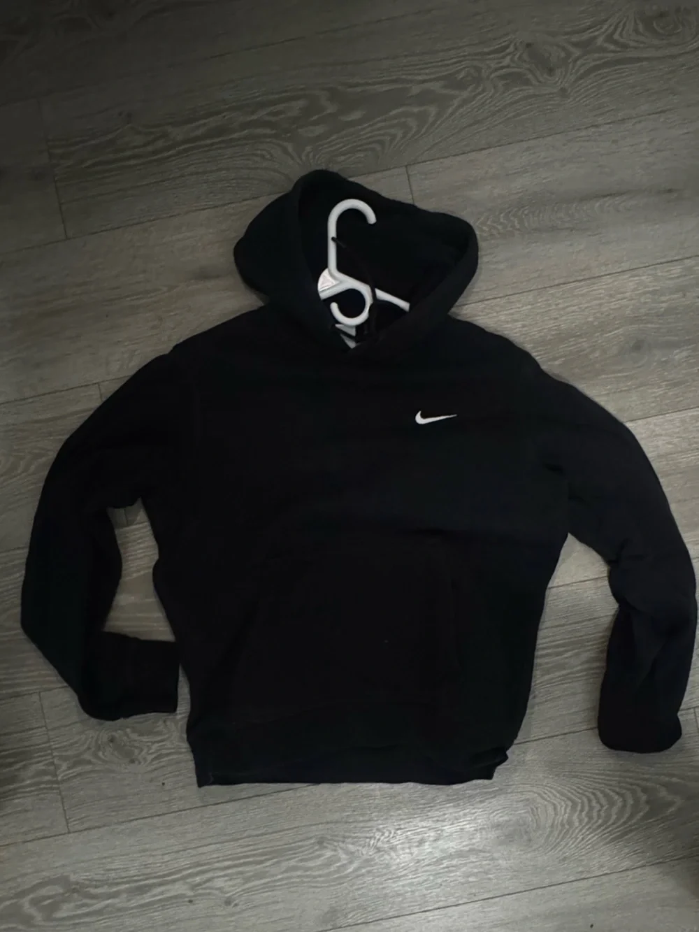 Nike Black Hoodie with White Swoosh Logo